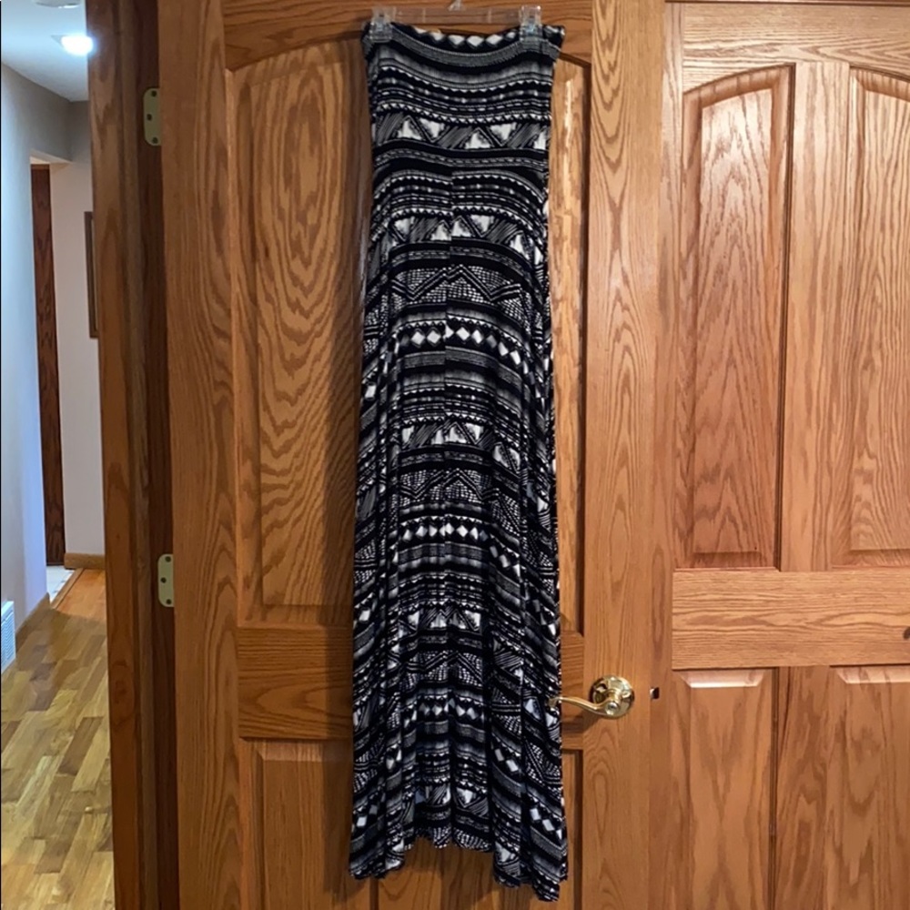 Geometric print maxi skirt